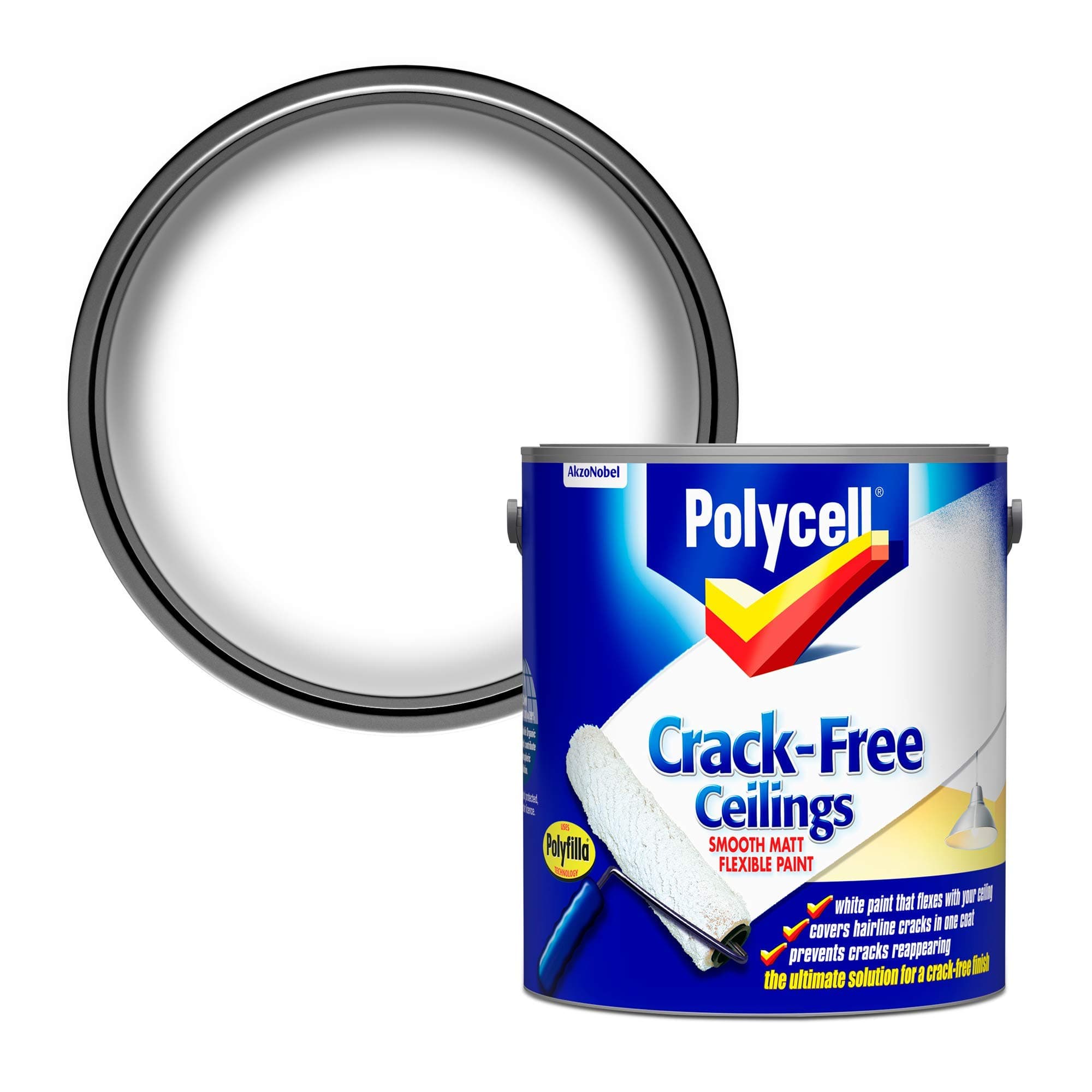 Crack-Free Ceilings Smooth Matt, White, 2.5L