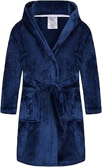 Boys Fleece Robe Hooded Toddler Soft Bathrobe Pajamas Sleepwear for Kids Girls 2-16 Years