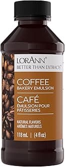 LorAnn Oils Coffee Bakery Emulsion: True Essence, Ideal for Boosting Fruit Tones in Cakes, Cookies & Desserts, Gluten-Free, Keto-Friendly, Extract Substitute Essential for Your Kitchen, 4 Oz