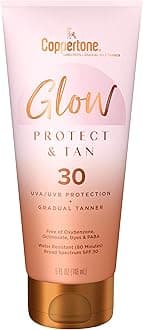 Coppertone Glow Protect and Tan Sunscreen Lotion + Gradual Self Tanner, SPF 30 Sunscreen, 5 Fl Oz Tube