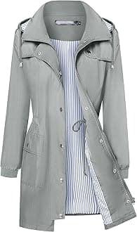 Bloggerlove Rain Jacket Women Lightweight Raincoat Waterproof Windbreaker Striped Climbing Outdoor Hooded Trench Coats S-XXL
