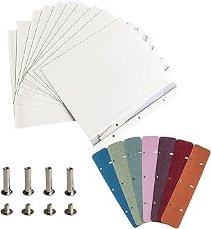 Vienrose Photo Album Self Adhesive 4x6 5x7 3x5 8.5x11 Scrapbook Magnetic Album DIY Scrap Book with A Metallic Pen (11"x10.8", Refill Pages-7 Colors)