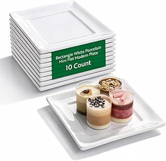 Restaurantware 3.5 Inch Appetizer Plates 10 Flat Square Plates - Glossy Finish Chip-Resistant White Porcelain Small Plates For Desserts Samples Or Tastings