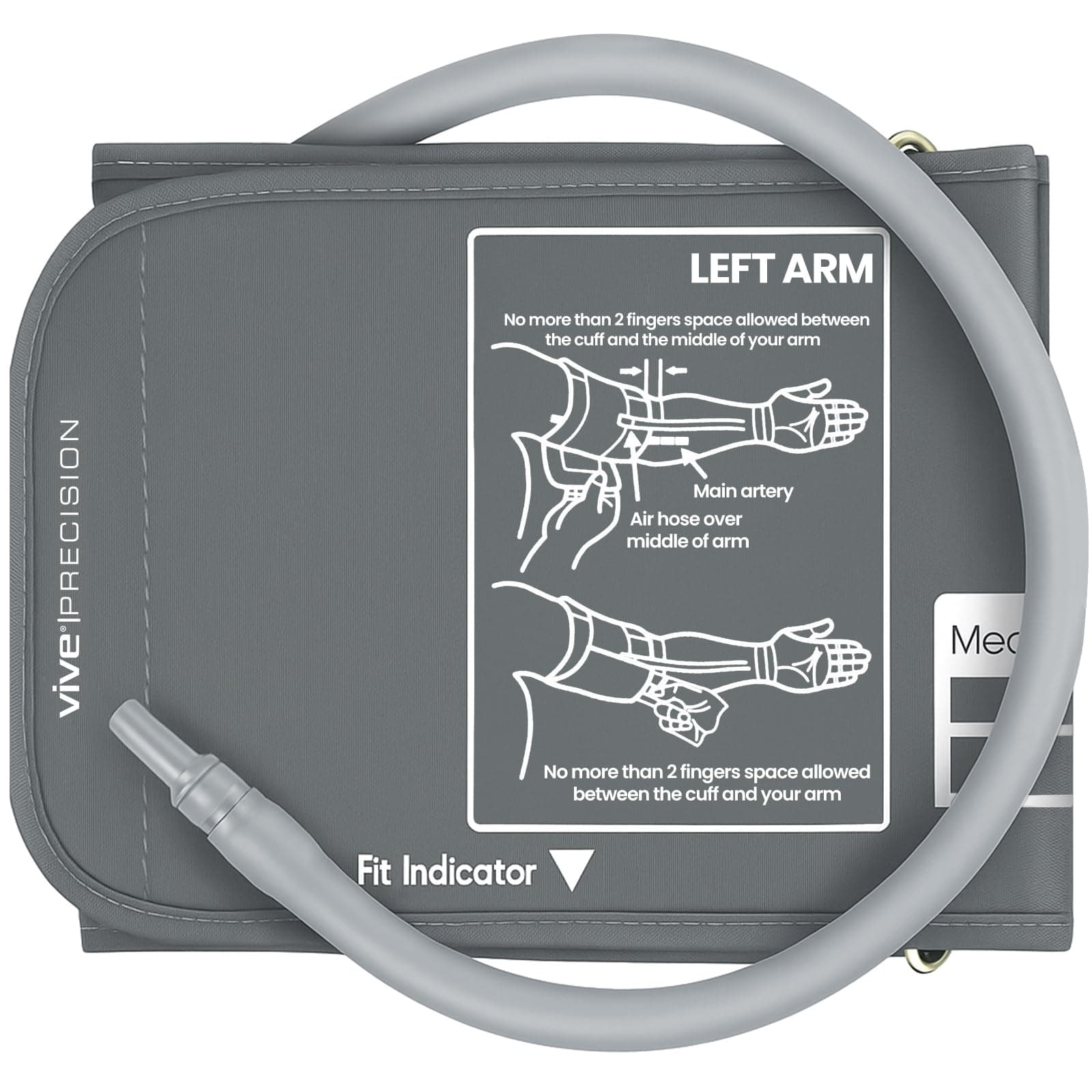 Vive Precision Blood Pressure Cuff Replacement - Compatible with Omron Series 5 & Most BP Monitors - Universal Cuff for Adults, Seniors & Elderly (Medium)