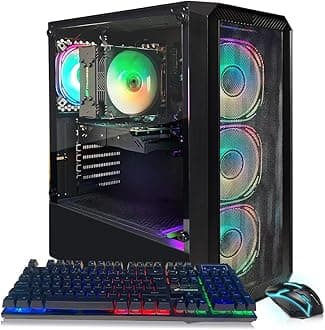 STGAubron Gaming PC Computer Desktop, 13th Gen Intel Core i5-13400F up to 4.6G, GeForce RTX 3050 6G, 16G DDR4, 512G SSD, RGB Fan x4, WiFi 6 & BT 5.2, Windows 11 Home