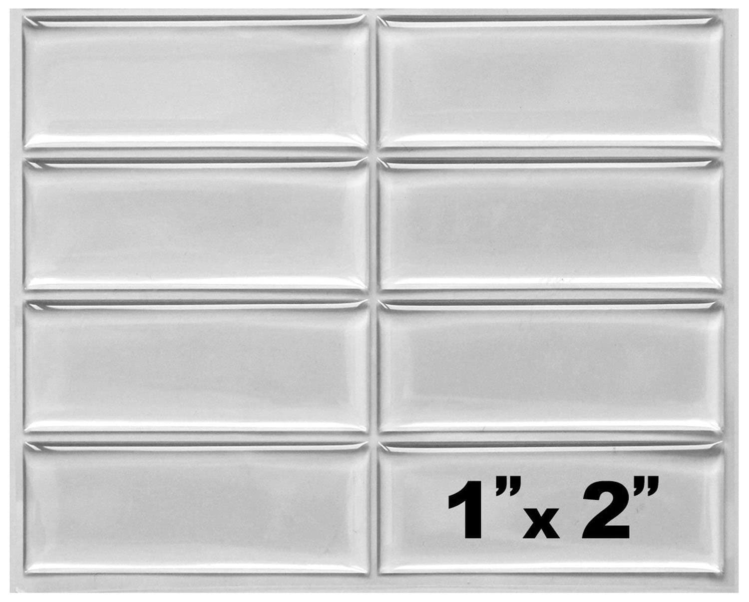 1x2 Inch Clear Rectangle Epoxy Stickers Clear Label - Epoxy Stickers Rectangle Adhesive Epoxy Resin Domes Seals Stickers for Bottle Cap Pendants 50 Pcs