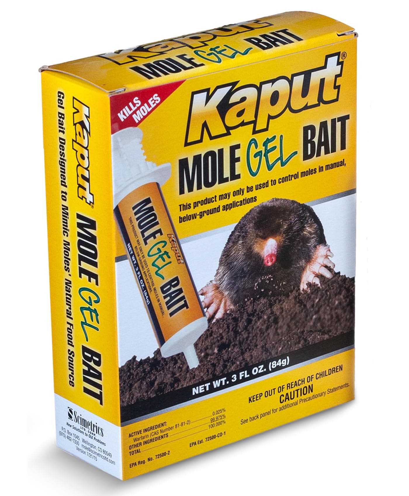 Mole Gel Bait, Ready-to-Use Warfarin Mole Killer for Lawns for Rodent Control, Direct Tunnel Injection, Effective Mole Removal, 0.025% Warfarin, Easy Application, (3 oz Tube, 1 Pack)