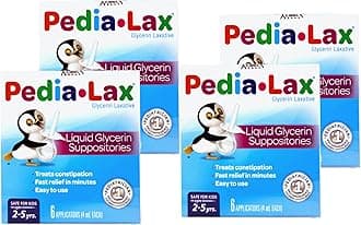 Pedia-Lax Liquid Glycerin Suppositories, 6 Applicators (Pack of 4) ZwhE@kr