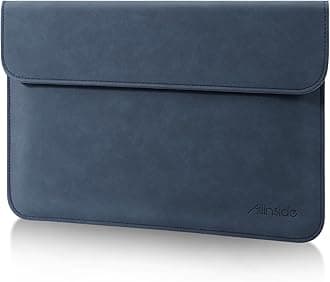 Allinside 13 Inch Laptop Sleeve Case for MacBook Air 13 2018-2026/MacBook Pro 13 2016-2022/Macbook Pro 14 2021-2026, Waterproof Matte PU Leather Horizontal Envelope Protective Case Cover, Navy Blue