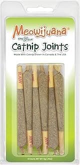 Meowijuana | King Size Catnip Joints | Organic | Dried Premium Ground Catnip | High Potency | Grown in North America | Feline and Cat Lover Approved