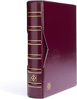 LIGHTHOUSE - Vario Classic Binder - 4-Ring Binder with Padded Leatherette Cover and Slipcase for up to 50 Sheets - Red