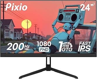 PX248 Wave 24 inch 200Hz Refresh Rate FHD 1080p Resolution Fast IPS Panel 1ms GTG Response Time Built-in Speakers Gaming Monitor with Adaptive Sync