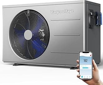 30000 BTU Swimming Pool Heat Pump Above Ground Pool Heater 8000 Gallon Heating or Cooling Electric Pool Heater for Inground Pool WiFi Control Schedule 120V