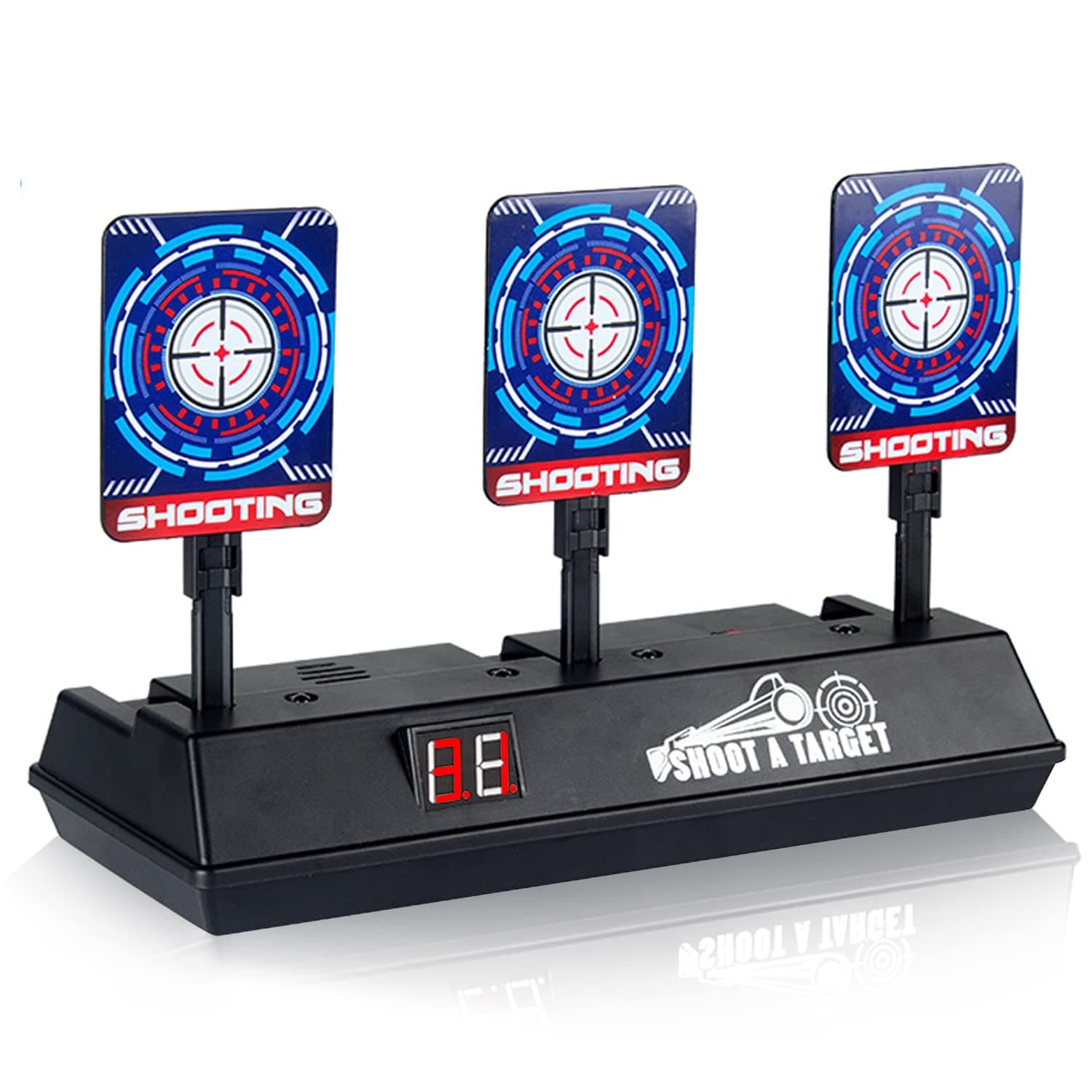 Electronic Shooting Target for Nerf Gun Foam Dart, Digital Scoring Auto Reset Targets with Light Sound Effect