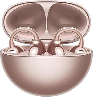 FreeClip, Groundbreaking Aesthetic Design, Feather-light Wearing, Open-ear Listening, AI Crystal-Clear Call, Long Battery Life, Dual-Device Connections, Rose Gold