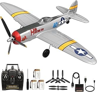 RC Airplane 4 Channel P47 Thunderbolt Fighter Remote Control Plane with Gyro System for Adults Boys Beginners