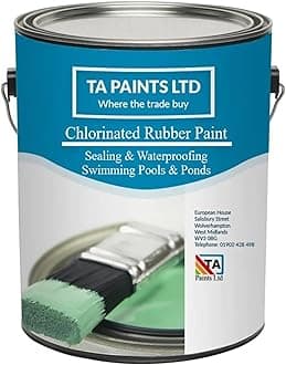 T A Paints Ltd Chlorinated Rubber Swimming Pool Paint For Concrete, Primed Fiberglass, Brick & Stone Excellent waterproofing and chemical protection (1L Blue BS 18 E 53)