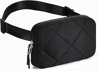 Telena Fanny Pack Cross Body Bag Quilted Puffy Padding Belt Bag for Women Winter Cloud Waist Bag with Adjustable Strap, Black, Medium, Fshionable