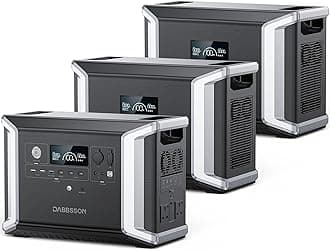 Dabbsson 8.33 kWh Expandable Power Station DBS2300 with 2 DBS3000B Extra Batteries, 2200W AC Outlets (3000W P-boost) Solar Generator for Home Backup, Emergency, RV Outdoor Camping