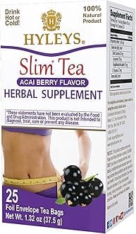 HYLEYSSlim Tea Acai Berry Flavor - Weight Loss Herbal Supplement Cleanse and Detox - 25 Tea Bags (1 Pack)