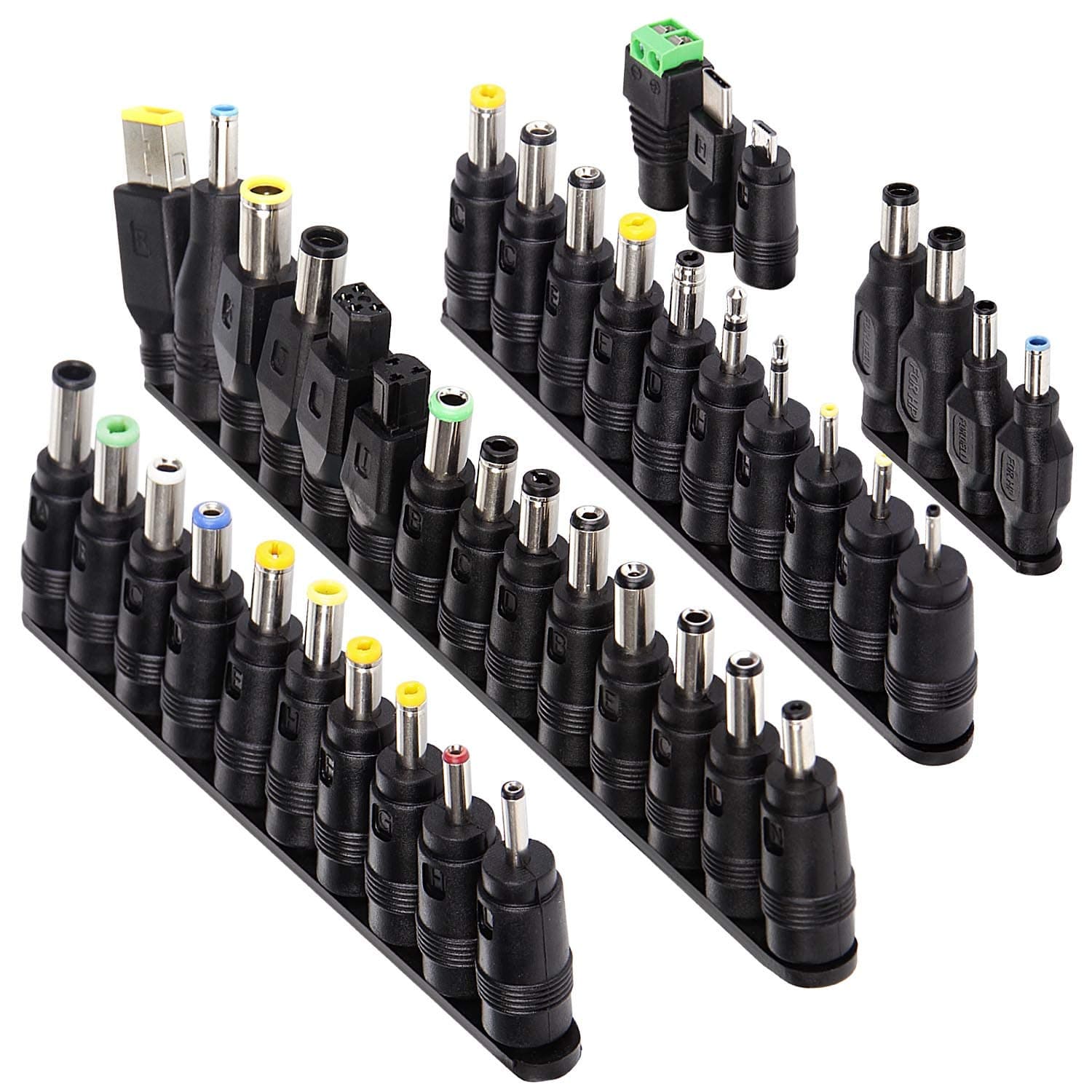Compatible for Laptop DC Power Adapter Kits 5.5 x 2.1mm 41Pcs DC AC Power Adapter Connector Universal Power Supply Plug Jack Tips Connectors Lenovo Thinkpad Toshiba Dell and Most Notebooks