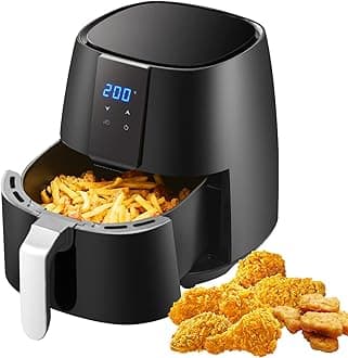 5-in-1 Air Fryer 3.8L Air Fryers with LED Digital, 60-Minute Timer, Detachable Basket, 360° Circulating Hot Air Healthy Cooker for Home Use 1450W (3.8L)