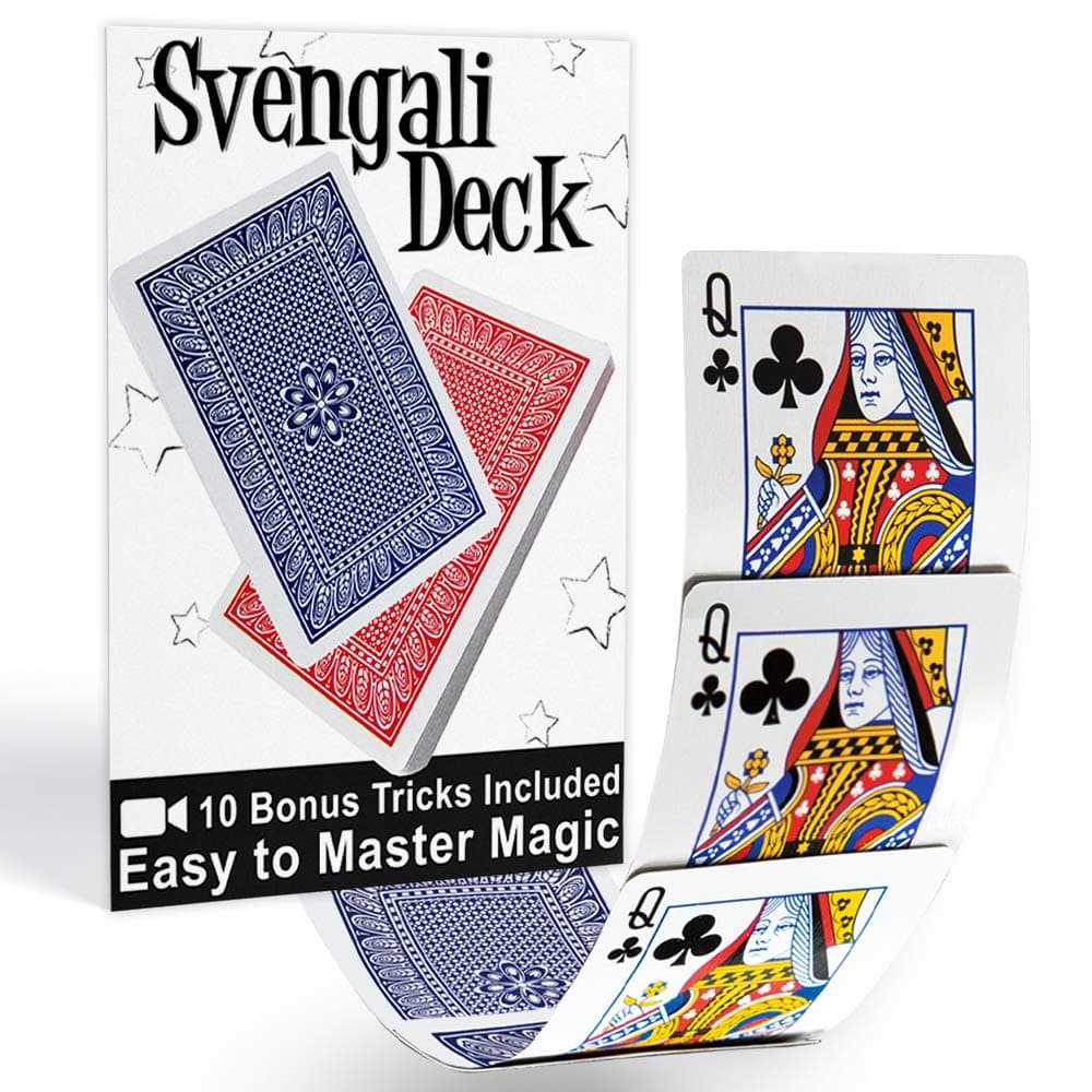 Svengali Deck- Easy Magic Card Trick Kit - Assorted Red or Blue Back Includes 10 Bonus Tricks Online