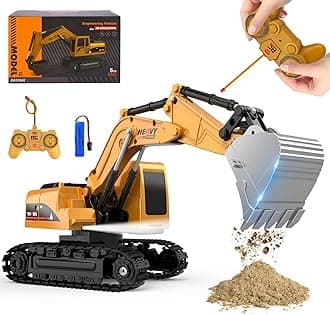 Remote Control Excavator Toys - Excavator Construction Toys for 6 7 8 Years Old Boys, Simulation Mini Excavator, Children's Educational Toys, Christmas and Birthday Gifts for Boys and Girls