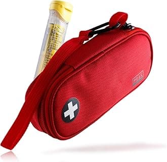 Peak Gear EpiPen Carrying Case - Medicine Travel Bag with Lifetime Lost & Found Service | Red