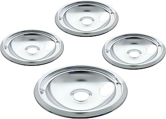 Made in the USA 119204XZ Style B Chrome 4 Pack Drip Bowls 3 Small 6” and 1 Large 8” Replacement for GE WB31T10010 and WB31T10011