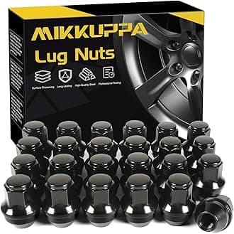MIKKUPPA 24pcs M14x1.5 OEM Lug Nuts - Replacement for 2015-2024 Ford F-150 F150 Expedition Lincoln Navigator Factory Wheels, Black OEM Solid One Piece Design Large Acorn Seat Tire Lug Nuts