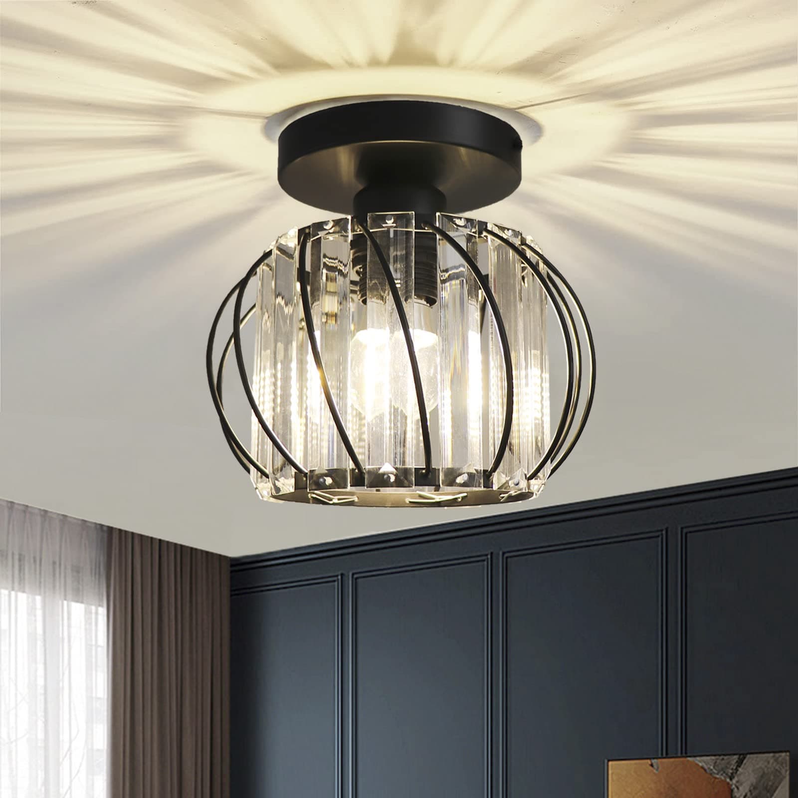 Hudi Fyier Crystals Ceiling Light for Hallway Dining Rooms Living Rooms