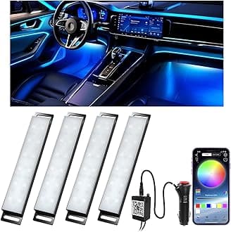 Honalia Car LED Lights Interior, Ambient Lighting Car with Smart APP Control, Multicolor Interior LED Lights with Music Mode for Truck Jeep SUV, DC 12V