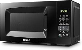 COMFEE' EM720CPL-PMB Countertop Microwave Oven with Sound On/Off, ECO Mode and Easy One-Touch Buttons, 0.7cu.ft, 700W, Black