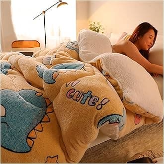 RRNAR Down Duvet, Cashmere Quilt, Quilt/quilts, Comforter, Winter Quilt Thicken Lamb Cashmere Duvet for All Seasons, Soft and Durable Heavy Quilts, Machine Washable,C,150x200cm(2.5kg) [Energy Class A]