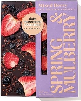 Spring & Mulberry Dark Chocolate Bars – Healthy Dark Chocolate, Date-Sweetened - Mixed Berry 3 Pack