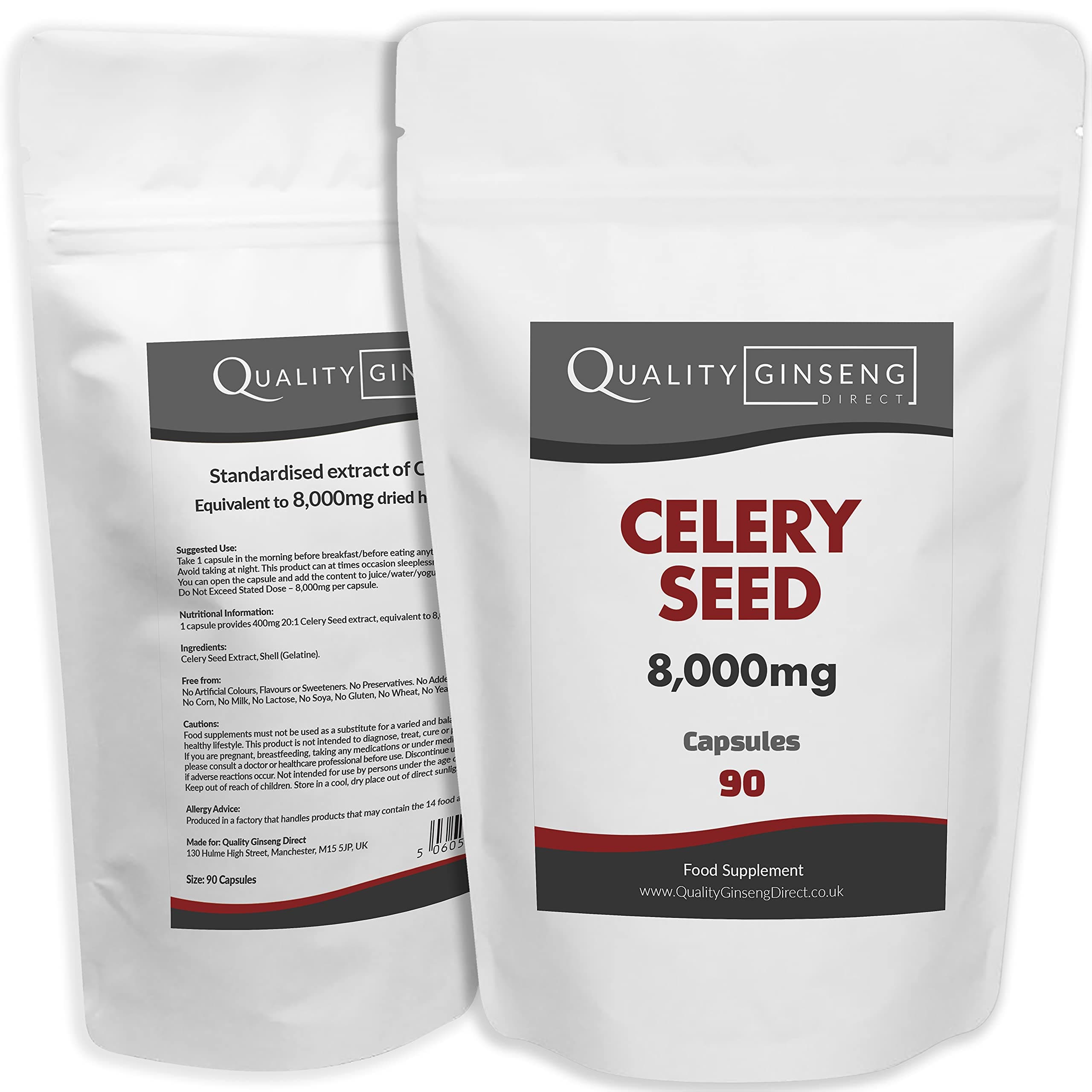 Celery Seed | 8,000mg Capsules | Powerful Formula (90 Capsules)