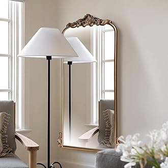 WAMIRRO Arched Mirror,Vintage Black Traditional Vintage Ornate Baroque Mirrors,Antique Brass Mirrors for Entryway/Fireplace/Living Room/Hallway/Bathroom.22“X48“ Gold