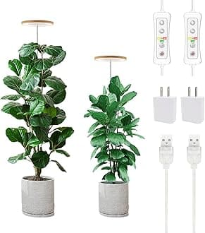 LED Grow Light, Full Spectrum for Indoor Plants, Height Adjustable, Automatic Timer, Low Safe Voltage, Ideal for Large Plants