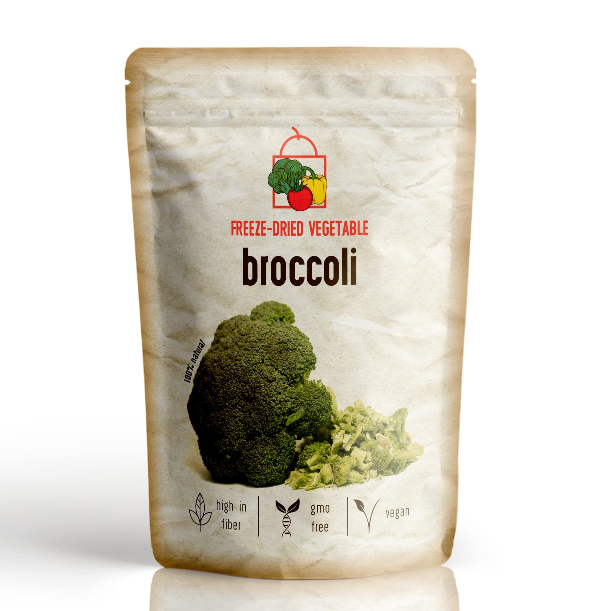 FREEZE DRIED BROCCOLI - PACK 3 (1.7 oz each) 100% Natural BROCCOLI Nothing Added Bulk Can Size
