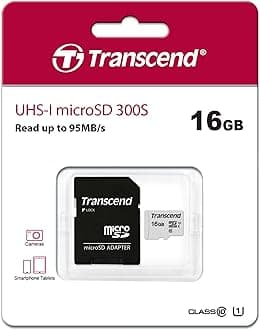 Transcend Memory microSDHC Karta pamici 16 GB Class 10 UHSI U1 9510 MBs z adapterem