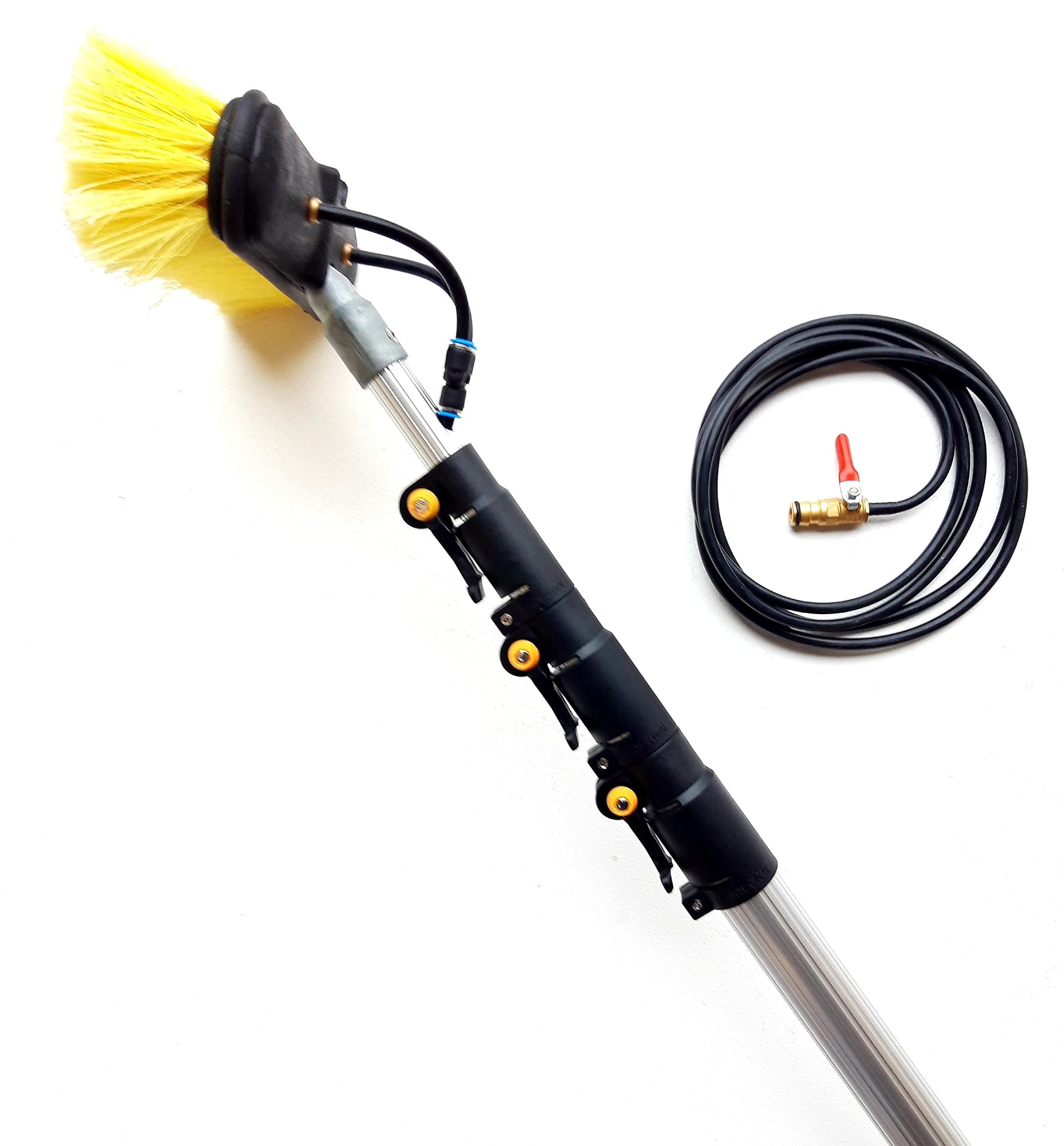 HI-TECH 16ft-20ft-24ft Window cleaning pole Hose Fed Water fed Telescopic Extendable Solar Panel Conservatory Brush Equipment Kit.