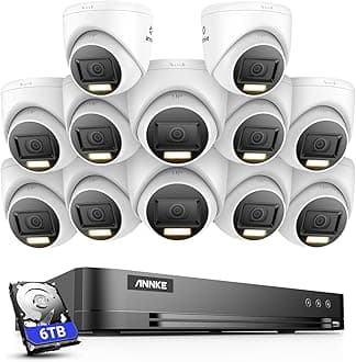 ANNKE 8MP CCTV Camera Systems, 16 Channel H.265+ DVR, 4K CCTV System with 6TB Security Hard Drive, 12 × 8MP Security Turret Camera Outdoor, Smart Human/Vehicle Detection, Night Vision