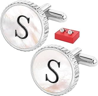 Cuff Links Mens Golden Silver Gunmetal Black, Cufflinks for Men Custom Initial Personalized Mother Of Pearl Mens Cufflink for Shirt Golden Silver Gunmetal Black Cuff Link Shirt for Wedding
