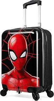 Marvel Spiderman Suitcase Kids Teens Hard Shell Luggage Travel Case 4 Wheels Handle 49 x 33 x 22cm 30L Travel Essentials