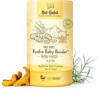 Everyday Talc Free Raw Haldi Kusha Baby Powder, Chemical Free & Rashfree, 0-5 Yrs - (150 g)