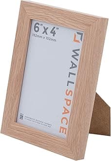 Wall Space Light Oak Photo Frame - 6x4 Solid Oak with Real Glass