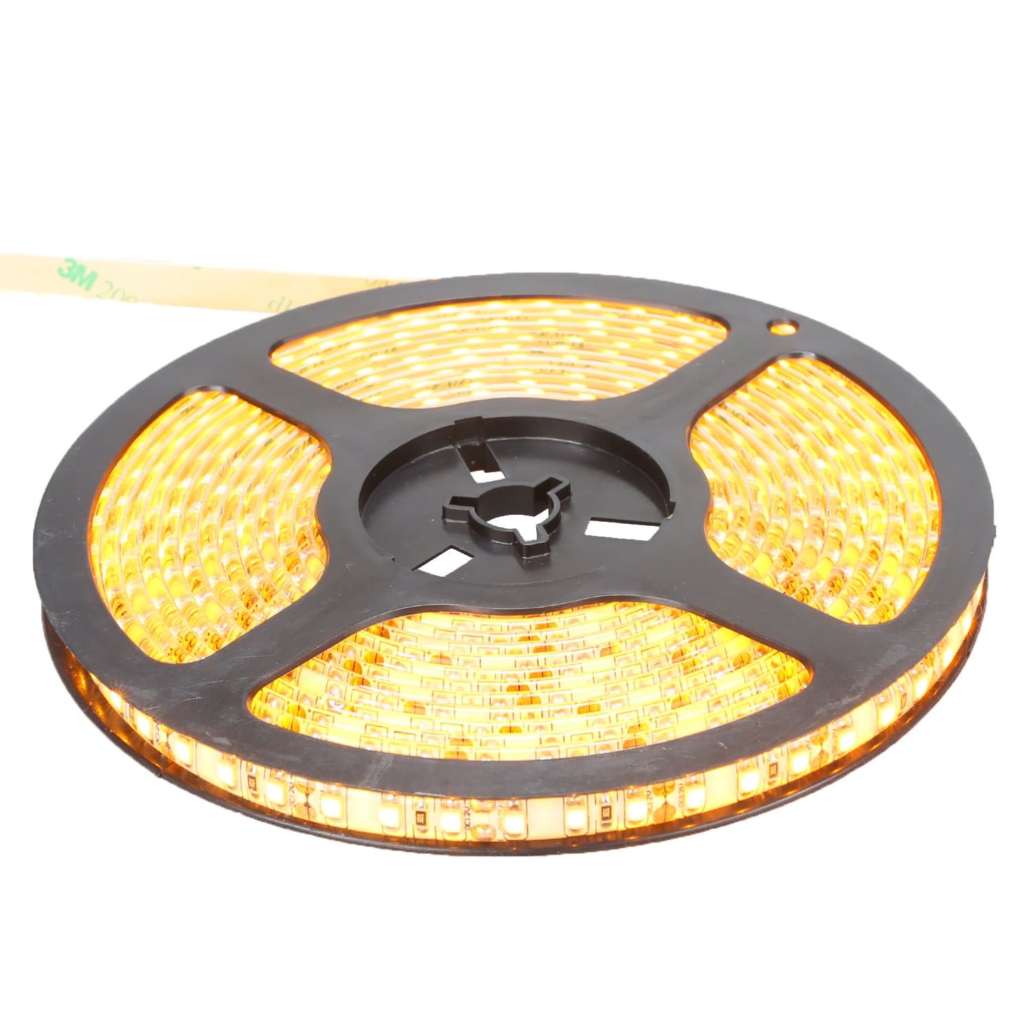 XKTTSUEERCRR 3528 SMD 16.4Ft 5Meter 600LEDs Warm White Flexible Non-Waterproof Strip Lighting With DC Power Adapter Connector