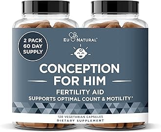 Conception for Him - Male Fertility Supplements with Ashwagandha, Folate & Zinc - Sperm Count, Motility & Strength Support - Fertility Support for Men, 120 Vegetarian Capsules