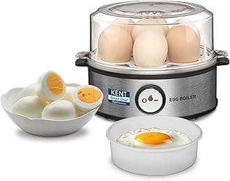 KENT Instant Egg Boiler | 360-Watt | Boil 7 Eggs at a Time | 3 Boiling Modes | Stainless Steel Body, Poaching Tray & Heating Plate | Automatic Power Off